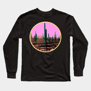 Desert Cactus Sunset Long Sleeve T-Shirt